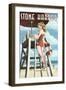 Stone Harbor, New Jersey - Lifeguard Pinup Girl-Lantern Press-Framed Art Print