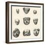 Stone Heads and Masks Found at Teotihuacan-null-Framed Giclee Print