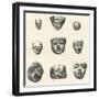 Stone Heads and Masks Found at Teotihuacan-null-Framed Giclee Print