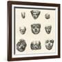 Stone Heads and Masks Found at Teotihuacan-null-Framed Giclee Print