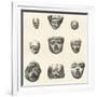 Stone Heads and Masks Found at Teotihuacan-null-Framed Giclee Print