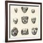 Stone Heads and Masks Found at Teotihuacan-null-Framed Giclee Print