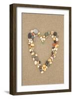 Stone Heart on Sand-Lantern Press-Framed Art Print