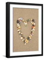 Stone Heart on Sand-Lantern Press-Framed Art Print