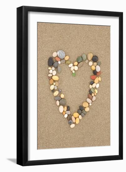 Stone Heart on Sand-Lantern Press-Framed Art Print