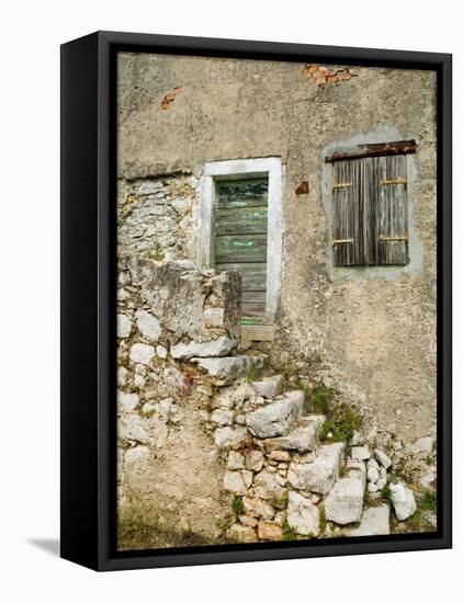 Stone House, Cres, Croatia-Russell Young-Framed Stretched Canvas