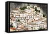 Stone houses in the medieval town of Castelmezzano, Dolomiti Lucane-Roberto Moiola-Framed Stretched Canvas