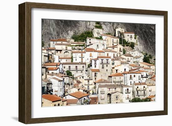 Stone houses in the medieval town of Castelmezzano, Dolomiti Lucane-Roberto Moiola-Framed Photographic Print