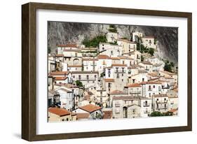 Stone houses in the medieval town of Castelmezzano, Dolomiti Lucane-Roberto Moiola-Framed Photographic Print