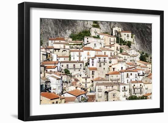 Stone houses in the medieval town of Castelmezzano, Dolomiti Lucane-Roberto Moiola-Framed Photographic Print