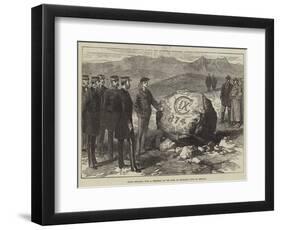 Stone Inscribed with a Memorial of the King of Denmark's Visit to Iceland-null-Framed Premium Giclee Print