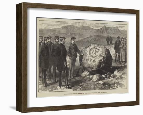 Stone Inscribed with a Memorial of the King of Denmark's Visit to Iceland-null-Framed Giclee Print