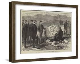 Stone Inscribed with a Memorial of the King of Denmark's Visit to Iceland-null-Framed Giclee Print