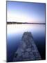 Stone Jetty at Dusk, Porto Colom, Majorca, Balearic Islands, Spain, Mediterranean, Europe-John Miller-Mounted Photographic Print