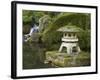 Stone Lantern and Heavenly Falls, Portland Japanese Garden, Oregon, USA-William Sutton-Framed Photographic Print