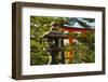 Stone lantern and Torii gate in Fushimi Inari Shrine, Kyoto, Japan-Keren Su-Framed Photographic Print