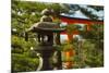 Stone lantern and Torii gate in Fushimi Inari Shrine, Kyoto, Japan-Keren Su-Mounted Premium Photographic Print