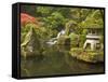 Stone Lantern at Koi Pond at the Portland Japanese Garden, Oregon, USA-William Sutton-Framed Stretched Canvas