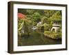 Stone Lantern at Koi Pond at the Portland Japanese Garden, Oregon, USA-William Sutton-Framed Photographic Print