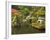 Stone Lantern at Koi Pond at the Portland Japanese Garden, Oregon, USA-William Sutton-Framed Photographic Print