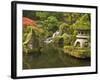 Stone Lantern at Koi Pond at the Portland Japanese Garden, Oregon, USA-William Sutton-Framed Photographic Print