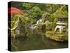 Stone Lantern at Koi Pond at the Portland Japanese Garden, Oregon, USA-William Sutton-Stretched Canvas