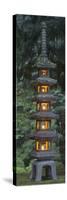 Stone Lantern Illuminated with Candles, Portland Japanese Garden, Oregon, USA-William Sutton-Stretched Canvas