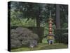 Stone Lantern Illuminated with Candles, Portland Japanese Garden, Oregon, USA-William Sutton-Stretched Canvas