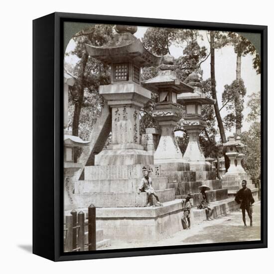 Stone Lanterns at Sumiyoshi, Osaka, Japan, 1904-Underwood & Underwood-Framed Stretched Canvas