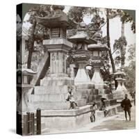 Stone Lanterns at Sumiyoshi, Osaka, Japan, 1904-Underwood & Underwood-Stretched Canvas