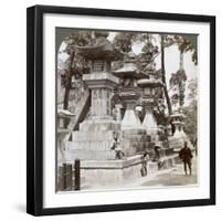 Stone Lanterns at Sumiyoshi, Osaka, Japan, 1904-Underwood & Underwood-Framed Photographic Print