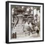 Stone Lanterns at Sumiyoshi, Osaka, Japan, 1904-Underwood & Underwood-Framed Photographic Print