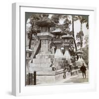 Stone Lanterns at Sumiyoshi, Osaka, Japan, 1904-Underwood & Underwood-Framed Photographic Print