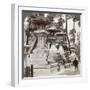 Stone Lanterns at Sumiyoshi, Osaka, Japan, 1904-Underwood & Underwood-Framed Photographic Print