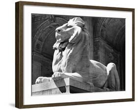 Stone Lion in Front of the New York Public Library-Alfred Eisenstaedt-Framed Photographic Print