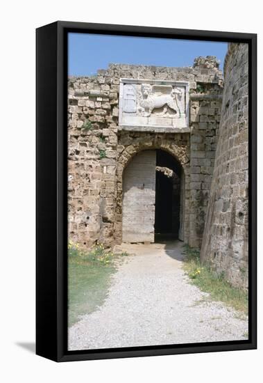 Stone Lion, Othellos Tower, Famagusta, North Cyprus, 2001-Vivienne Sharp-Framed Stretched Canvas