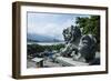 Stone Lion Overseeing the Danshui River from the Guandu Temple, Guandu, Taipei, Taiwan, Asia-Michael Runkel-Framed Photographic Print