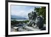 Stone Lion Overseeing the Danshui River from the Guandu Temple, Guandu, Taipei, Taiwan, Asia-Michael Runkel-Framed Photographic Print