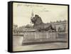 Stone Lion, Trafalgar Square, London, 19th Century-Francis Frith-Framed Stretched Canvas