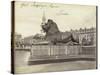 Stone Lion, Trafalgar Square, London, 19th Century-Francis Frith-Stretched Canvas