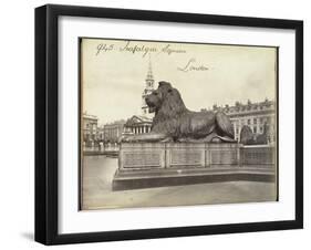 Stone Lion, Trafalgar Square, London, 19th Century-Francis Frith-Framed Giclee Print