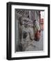 Stone Lions Guard a Prayer Wall in Durbar Square, Kathmandu, Nepal, Asia-Mark Chivers-Framed Photographic Print