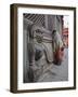 Stone Lions Guard a Prayer Wall in Durbar Square, Kathmandu, Nepal, Asia-Mark Chivers-Framed Photographic Print