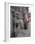 Stone Lions Guard a Prayer Wall in Durbar Square, Kathmandu, Nepal, Asia-Mark Chivers-Framed Photographic Print