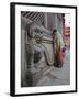 Stone Lions Guard a Prayer Wall in Durbar Square, Kathmandu, Nepal, Asia-Mark Chivers-Framed Photographic Print