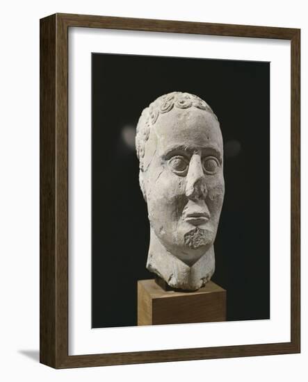 Stone Male Head from Entremont-null-Framed Giclee Print