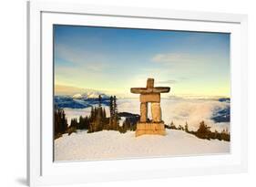 Stone Man on Mount Whistler-null-Framed Art Print