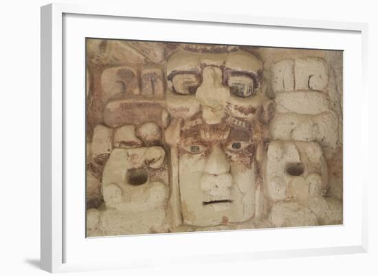 Stone Mask of Mayan Sun God Kinichna-Richard Maschmeyer-Framed Photographic Print