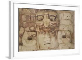 Stone Mask of Mayan Sun God Kinichna-Richard Maschmeyer-Framed Photographic Print