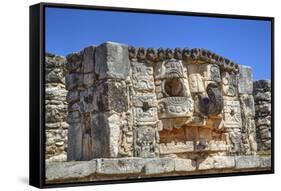Stone Mask of the God Chac, Mayapan, Mayan Archaeological Site, Yucatan, Mexico, North America-Richard Maschmeyer-Framed Stretched Canvas
